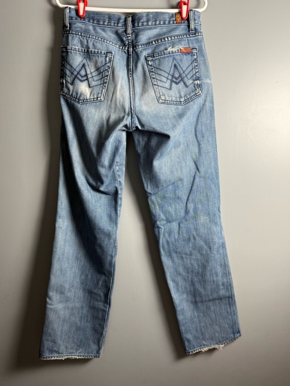 7 For All Mankind Men's Sz 30 Buttonfly Distressed Denim Jeans